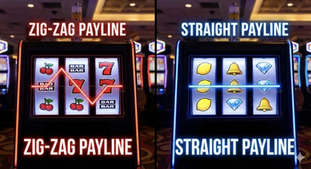 Visual of Zig Zag Payline vs Straight Payline