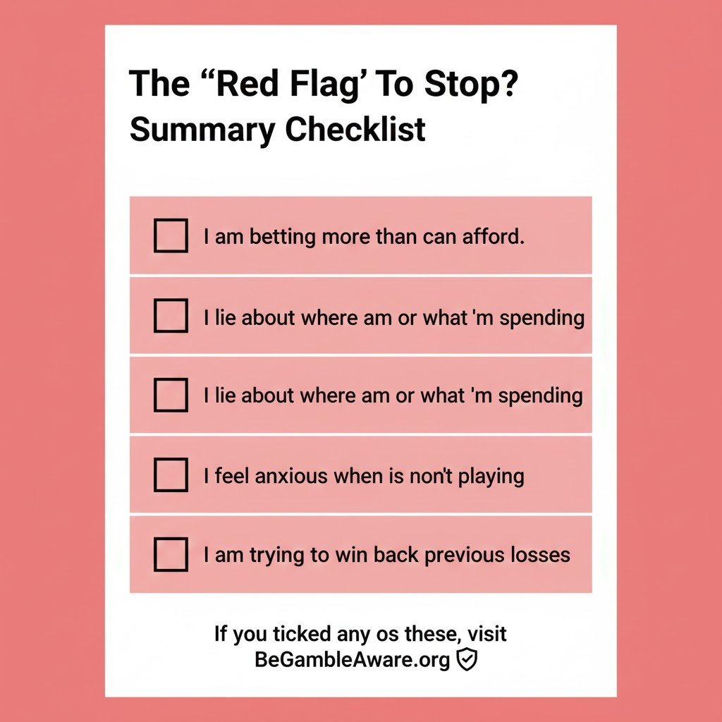 Checklist of problem gambling warning signs for self-assessment.