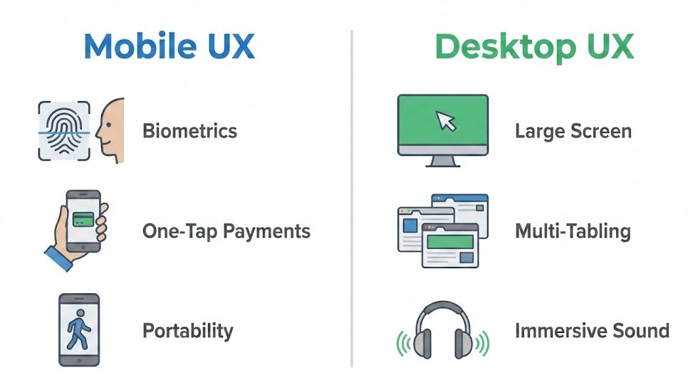 Mobile bingo vs desktop